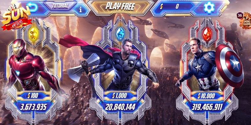 Phòng chơi cơ bản có trong nổ hũ Avengers Sunwin